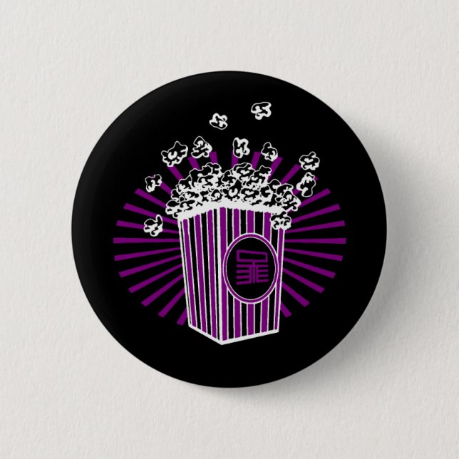 Badge Rond 5 Cm Bouton de maïs éclaté (Devant)