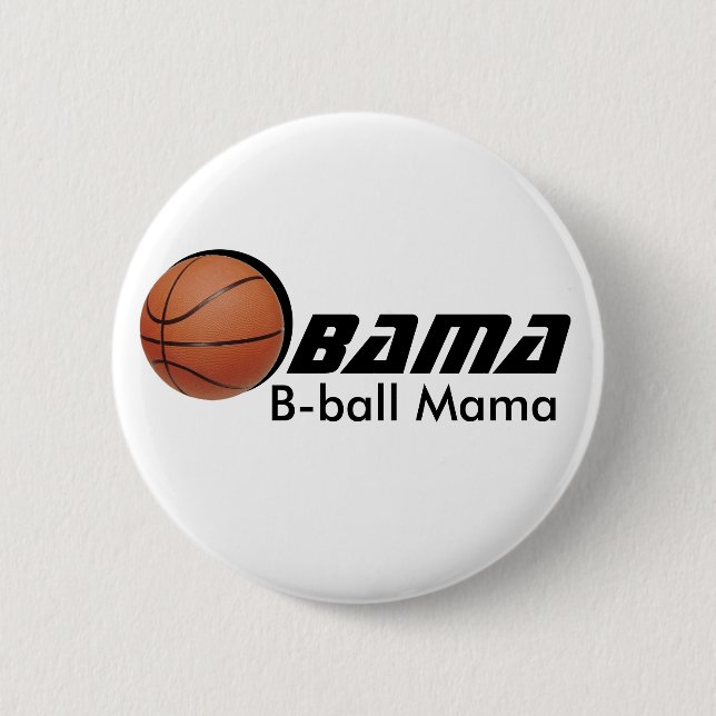 Badge Rond 5 Cm Bouton de maman d'Obama Bball (Devant)