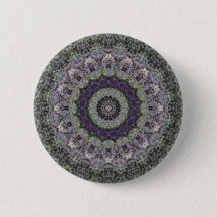 Badge Rond 5 Cm Bouton de Mandala Abstrait vert oeil troisième