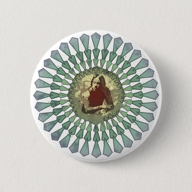 Badge Rond 5 Cm Bouton de mandala de Randy Castillo (Devant)