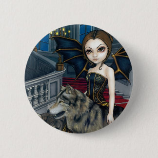 Badge Rond 5 Cm Bouton "de manoir de loup"