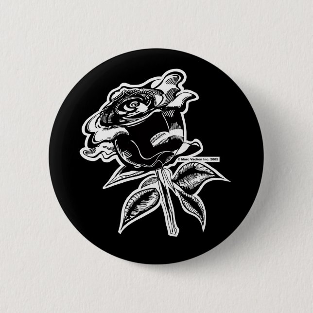 Badge Rond 5 Cm Bouton de MARC VACHON BLACKROSE (Devant)