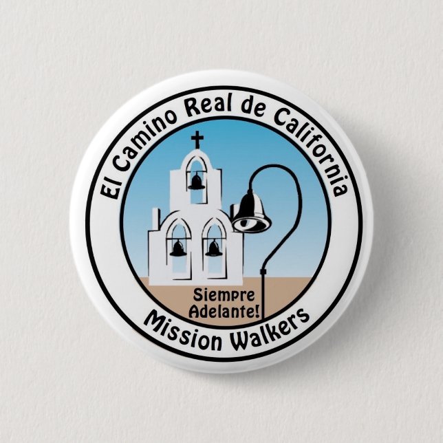 Badge Rond 5 Cm Bouton de marcheurs de mission de la Californie (Devant)