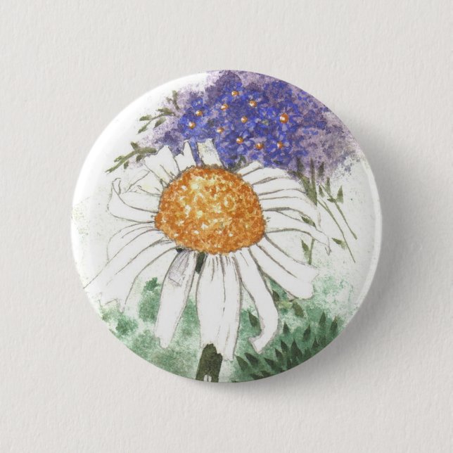 Badge Rond 5 Cm Bouton de "marguerite" (Devant)