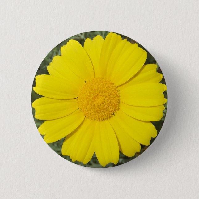 Badge Rond 5 Cm Bouton de marguerite jaune (Devant)