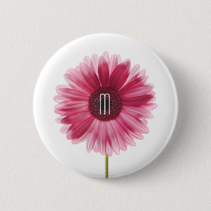 Badge Rond 5 Cm Bouton de marguerite rose moderne