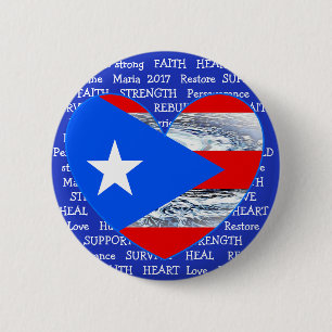 Badge Rond 5 Cm Bouton de Maria 2017 d'ouragan de drapeau de Porto