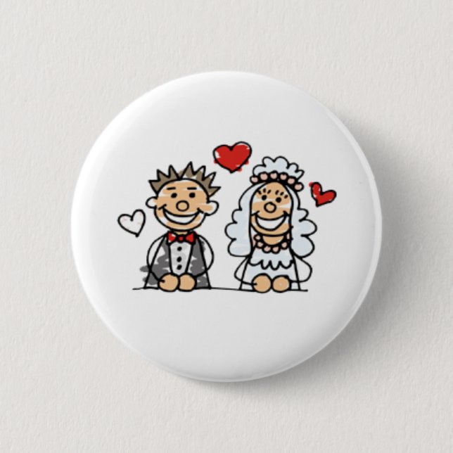 Badge Rond 5 Cm Bouton de mariage (Devant)