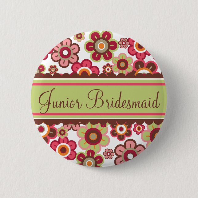 Badge Rond 5 Cm Bouton de mariage de demoiselle d'honneur de (Devant)