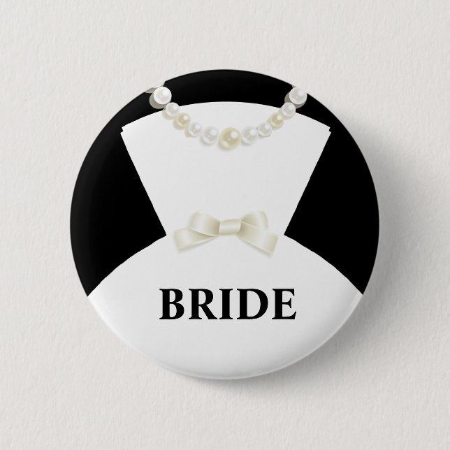 Badge Rond 5 Cm Bouton de mariage de jeune mariée (Devant)