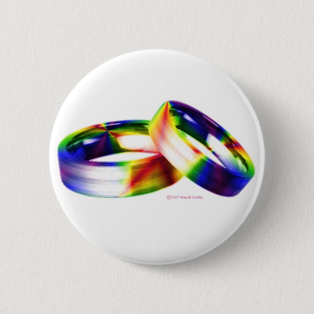 Badge Rond 5 Cm Bouton de mariage homosexuel (Devant)