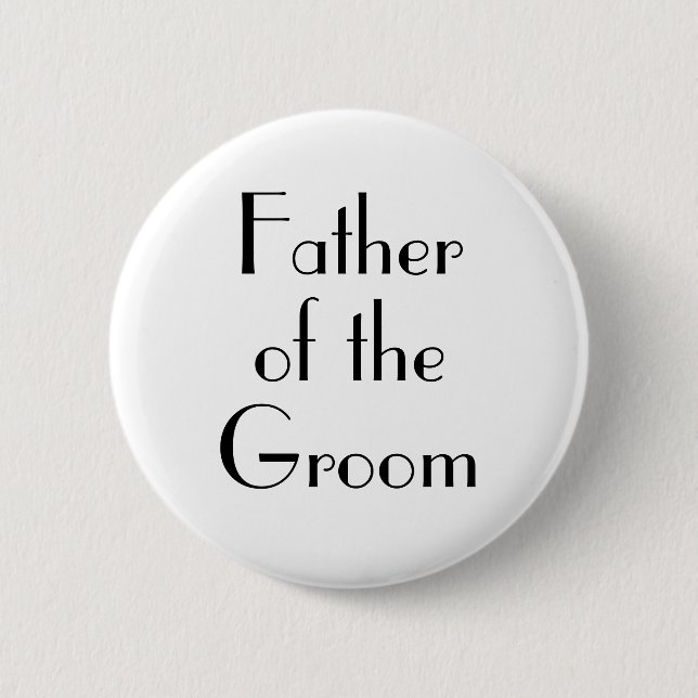 Badge Rond 5 Cm Bouton de mariage pour le père du marié Art Déco (Devant)
