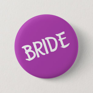 Badge Rond 5 Cm Bouton de mariée Violet Blanc