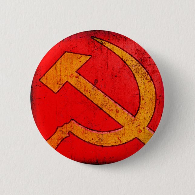 Badge Rond 5 Cm Bouton de marteau et de faucille de l'URSS de (Devant)