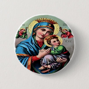 Badge Rond 5 Cm Bouton de Mary de mère