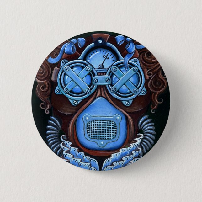 Badge Rond 5 Cm Bouton de mascarade de Steampunk (Devant)