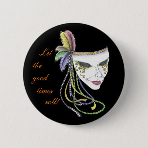 Badge Rond 5 Cm Bouton de masque de mardi gras