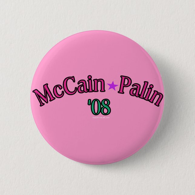 Badge Rond 5 Cm Bouton de McCain Palin '08 (Devant)