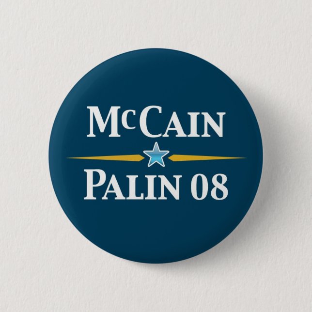 Badge Rond 5 Cm Bouton de McCain Palin 2008 (Devant)