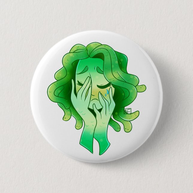 Badge Rond 5 Cm Bouton de Medusa (Devant)