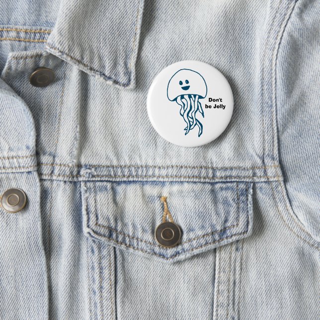 Badge Rond 5 Cm Bouton de Méduse Ridicule (En situation)