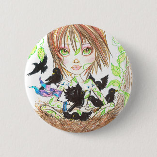 Badge Rond 5 Cm Bouton de merle