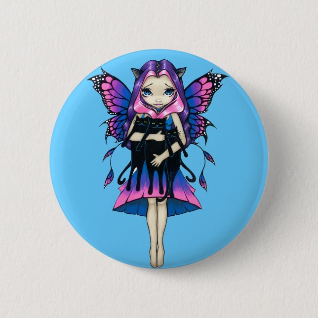 Badge Rond 5 Cm Bouton de "mes trois minous" (Devant)