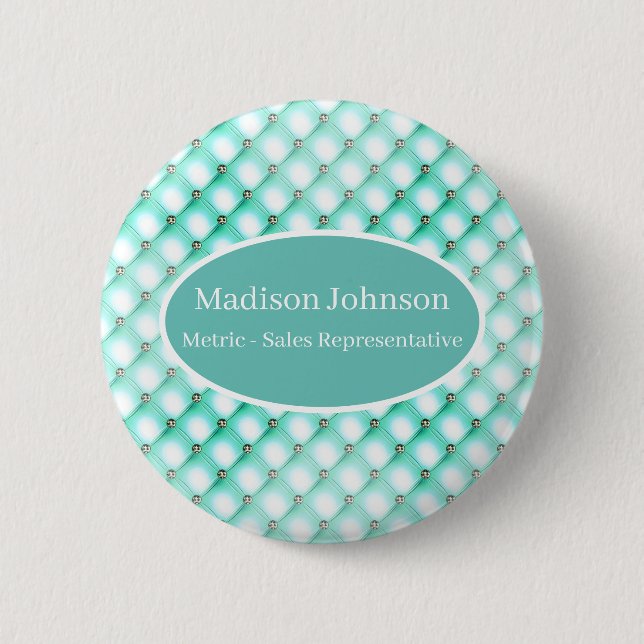 Badge Rond 5 Cm Bouton de métier joli vert menthe (Devant)