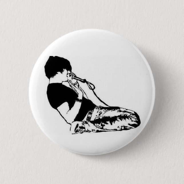 Badge Rond 5 Cm Bouton de Mircrophone (Devant)