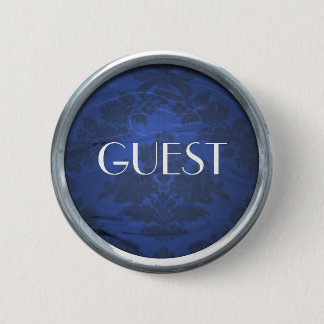 Badge Rond 5 Cm bouton de modèle d'invité avec le bord argenté
