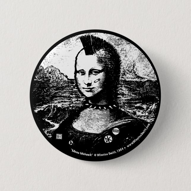 Badge Rond 5 Cm Bouton de Mohawk de Mona (Devant)