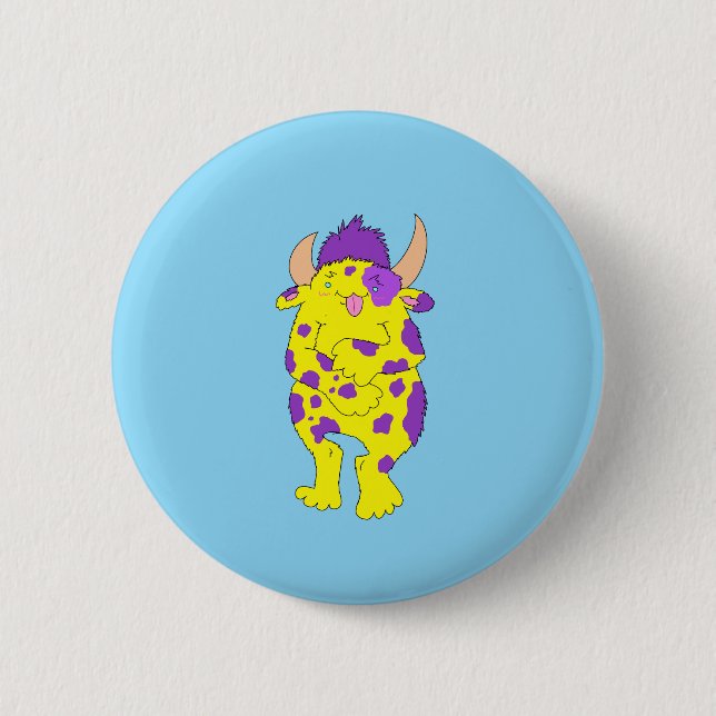Badge Rond 5 Cm Bouton de monstre flou tacheté  (Devant)