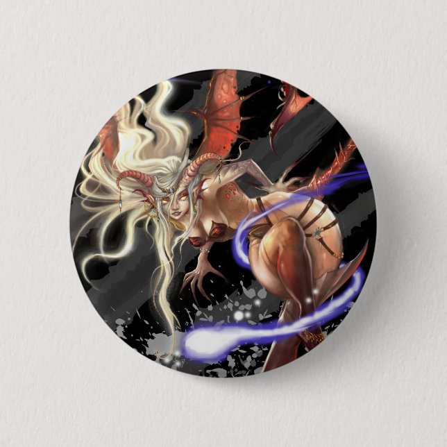 Badge Rond 5 Cm Bouton de monstre - séduction de succube (Devant)