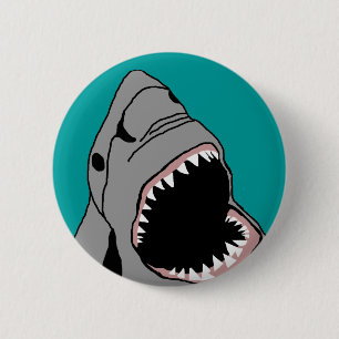 Badge Rond 5 Cm Bouton de morsure de requin
