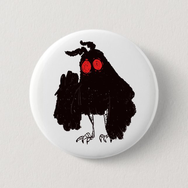 Badge Rond 5 Cm Bouton de Mothman (Devant)
