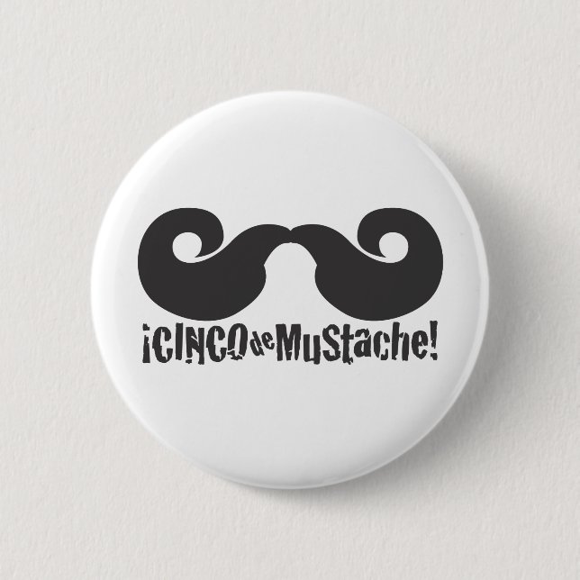 Badge Rond 5 Cm Bouton de moustache (Devant)