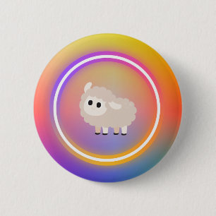 Badge Rond 5 Cm Bouton de mouton arc-en-ciel