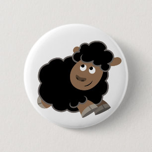 Badge Rond 5 Cm Bouton de mouton de dessin animé mignon et malicie