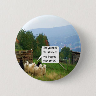 Badge Rond 5 Cm Bouton de moutons de point de baisse