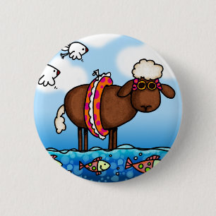 Badge Rond 5 Cm bouton de moutons d'été