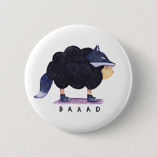 Badge Rond 5 Cm Bouton "de moutons noirs de Baaad Baaad"