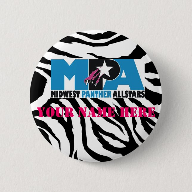 Badge Rond 5 Cm Bouton de MPA d'impression de zèbre (Devant)