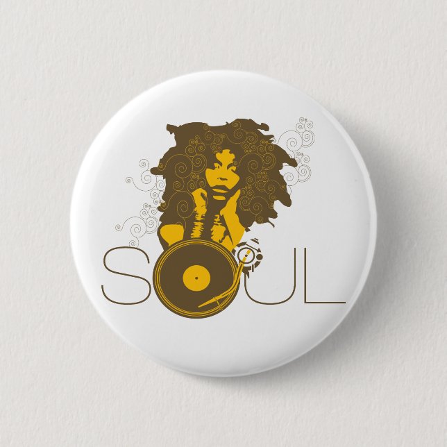 Badge Rond 5 Cm Bouton de musique d'âme (Devant)