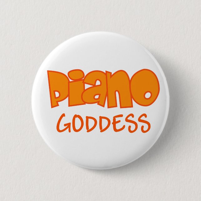 Badge Rond 5 Cm Bouton de musique de déesse de piano (Devant)