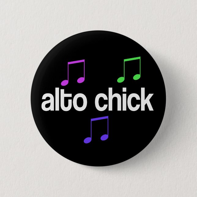 Badge Rond 5 Cm Bouton de musique de poussin d'alto (Devant)