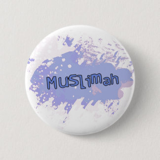 Badge Rond 5 Cm Bouton de Muslimah (pourpre)