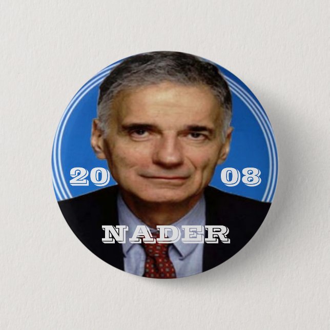 Badge Rond 5 Cm Bouton de Nader 2008 (Devant)