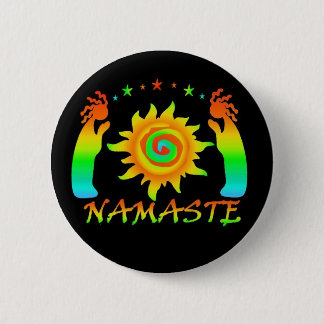 Badge Rond 5 Cm Bouton de Namaste