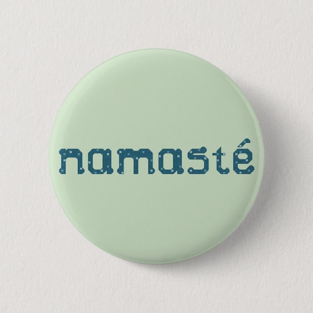 Badge Rond 5 Cm Bouton de Namaste Teal (Devant)