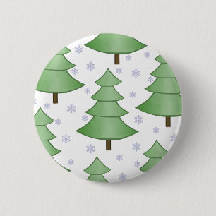 Badge Rond 5 Cm Bouton de neige d'arbre de Noël